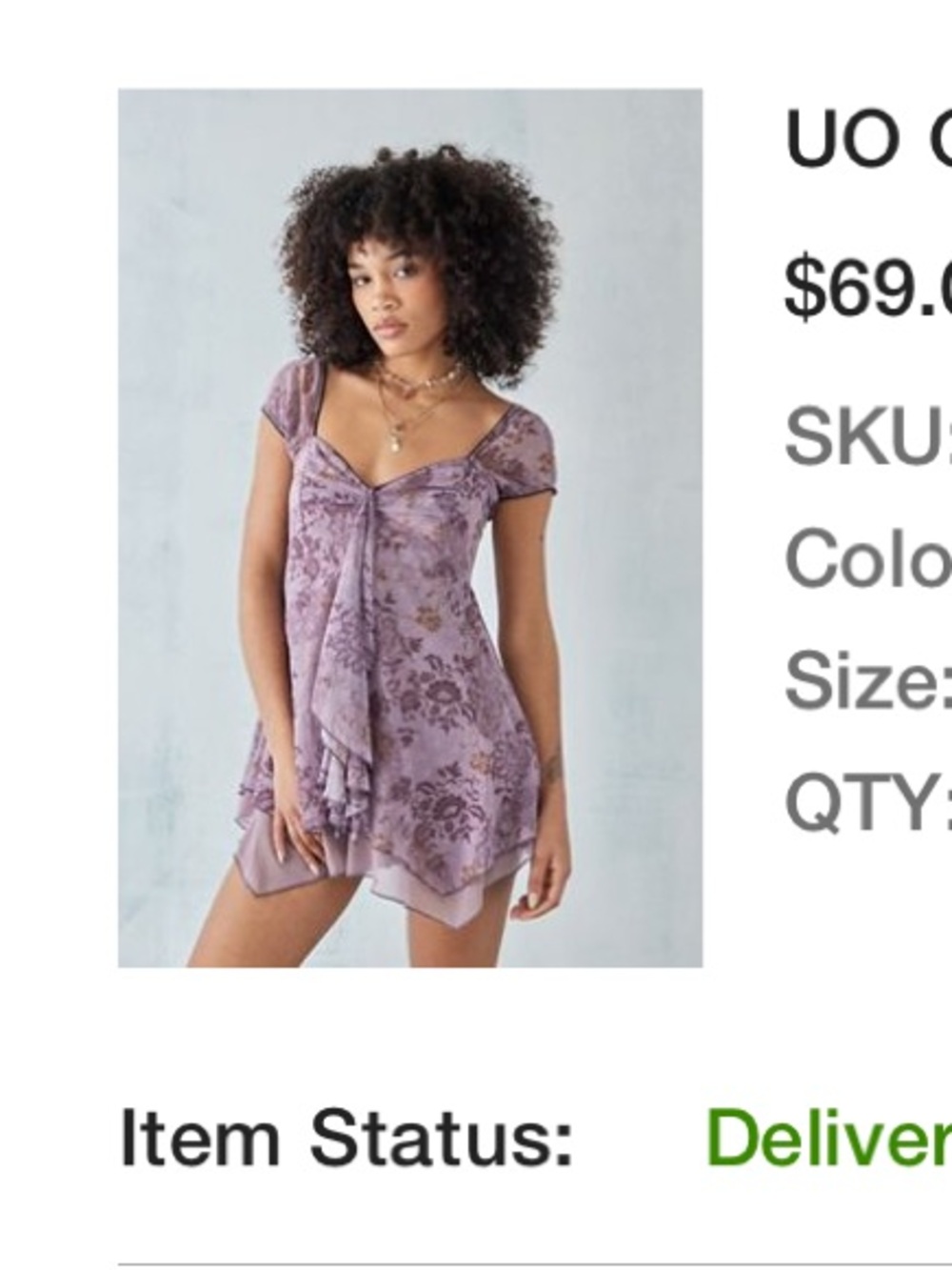 Urban Outfitters Chloe Skort Romper Lilac - Picture 5 of 5